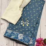 Handprinted Supernet Saree