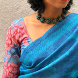 Pink Garden Kalamkari Silk Blouse