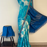 Mila Misty Cloud Kanchipuram Silk Saree - Blue