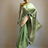 Fern Green Organza Flip Saree