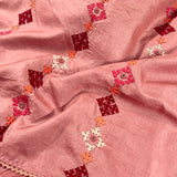 Tushara kutch embroidered pink tussar saree