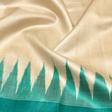 Temple Bordered Tussar Silk Saree - Green