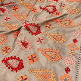 Tushara kutch embroidered grey saree