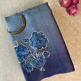 Tussar applique saree