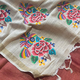 Tussar petit point saree