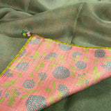 Fern Green Organza Flip Saree