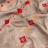 Tushara kutch embroidered grey saree