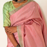 Charita Cotton Candy Kanchipuram Silk Saree - Pink and Green
