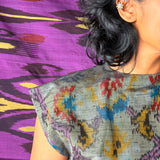 Elements Drizzle Ikat Crop Top - Fog