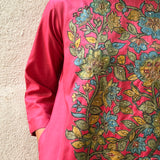 Kalamkari Applique Silk Kurta Set