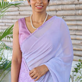 Mishrita chiffon saree with kanchi silk pallu