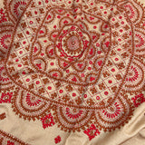Tushara kutch embroidered beige tussar saree