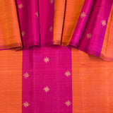 Vera Colour Blocked Kolam Kanchi Silk Saree - Pink