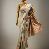 Tushara kutch embroidered grey saree