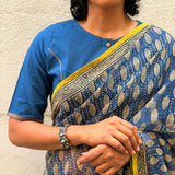 Mishrita Blue Foliate Kota Saree