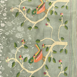 Organza cross stitch embroidered saree
