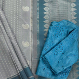 Meera Dusty Blue Kanchipuram Silk Saree