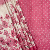 Veena Rose Petals Tussar Saree - Pink