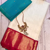 Mishrita snow white organza saree