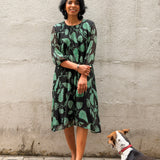 Pleated Chiffon Dress