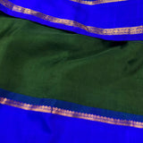 Mishrita midnight blue and green organza saree