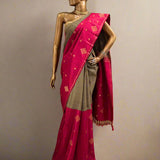 Ranya checked organza korvai kanchipuram silk saree