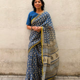 Mishrita Blue Foliate Kota Saree