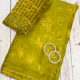 Embroidered organza saree