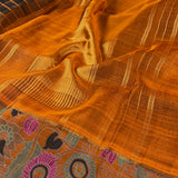 Mila Burnt Orange Kalamkari Kanchi Silk Saree