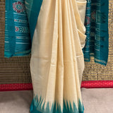 Temple Bordered Tussar Silk Saree - Green