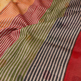 Multicoloured polka dots supernet saree