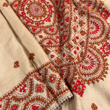 Tushara kutch embroidered beige tussar saree
