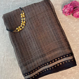Metallic zari striped organza saree
