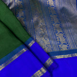 Mishrita midnight blue and green organza saree