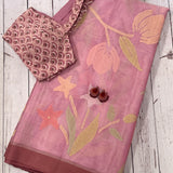 Lilac Jamdani Saree
