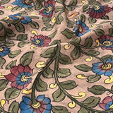 Hand painted kalamkari floral yardage