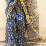 Mishrita Blue Foliate Kota Saree