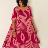 Elements Geode Cutwork Ikat Dress - Rose Quartz
