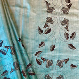 Ombre tussar handpainted saree