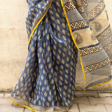 Mishrita Blue Foliate Kota Saree