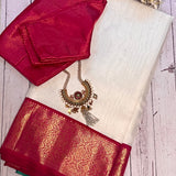 Mishrita snow white organza saree