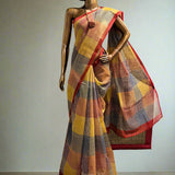 Multicoloured supernet saree