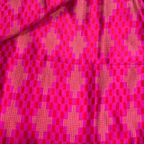 Sweet Checks Block Printed Silk Fabric