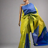Colour block kanchipuram silk saree