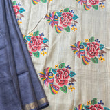 Tussar petit point saree