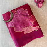 Ombre tussar applique saree