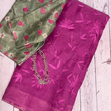 Embroidered organza saree