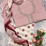 Cotton stripe and dot printed set