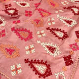 Tushara kutch embroidered pink tussar saree