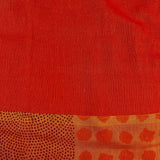 Orange medley block printed supernet saree